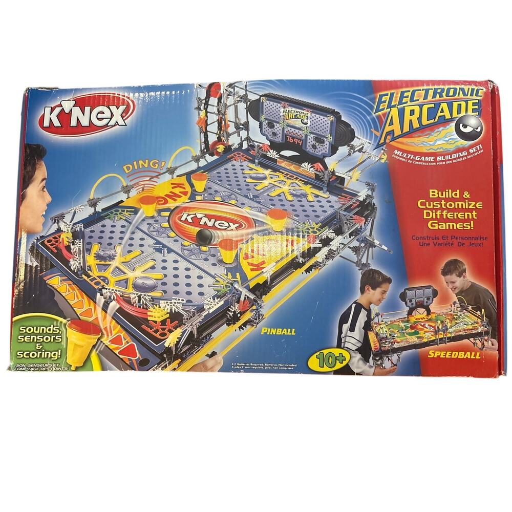 K'Nex Electronic Arcade 7691 Pinball Speedball Multi-Game Building Set w/ Parts